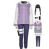 EROOLU Hinata Hyuga Cosplay Costume with Wig Hinata Cosplay Hoodie for Women Halloween Uniform Set (Costume+wig, M)