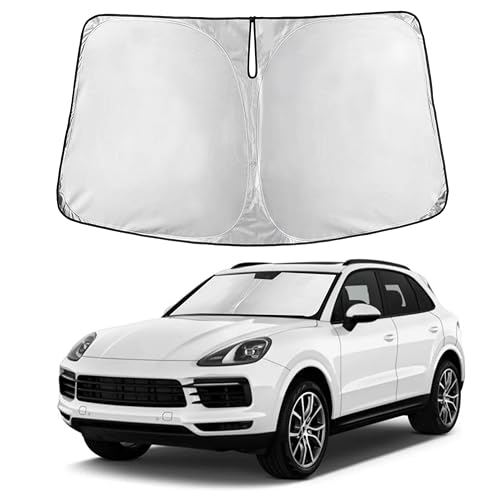 Image of Autovir Windshield Sun Shade Fit for 2019-2023 2024 2025 Porsche Cayenne Sunshade, Front Car Window Shades Sun Visor, Blocks UV Rays & Heat, Car Accessories