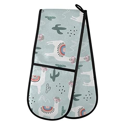 Moyyo Double Oven Glove with Llamas Cover