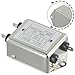 Single-Phase Double-Section Power Filter, 20A, 50/60Hz, 0–30MHz Noise Suppression, 60DB Insertion Loss, 80DB Stop Attenuation, Metal Housing, For Industrial Use(CW4L2-20A-T)