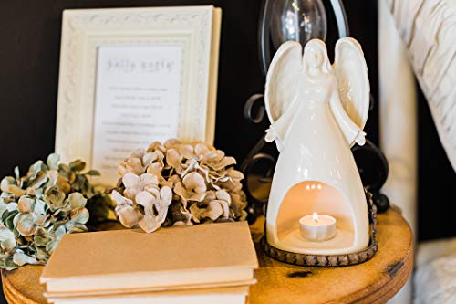 The Lamp Stand Ceramic Angel With Metal Base Tealight Holder By Gg Collection | Textured Bronze Decorative Candle Base | Coffee Table Home Decor #TOP2