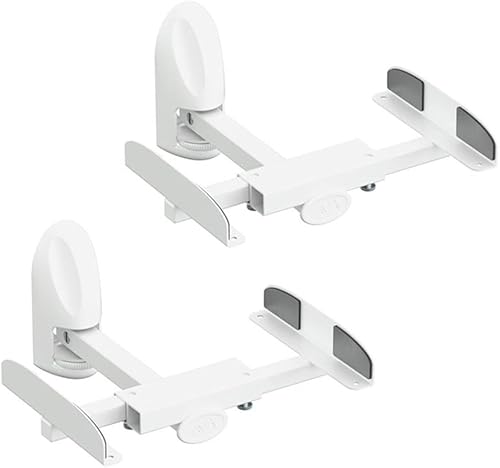 AVF Soportes de altavoz de sujeción lateral de acero tradicional en blanco (juego de 2)