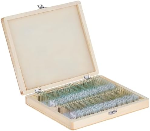 100 Prepared Microscope Slides Set – Plants, Insects, Human Tissues & More For Kids & Adults Science Study