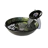 Homelava 洗面台 簡易 トイレ 手洗い器おしゃれ 洗面ボール 彩色上絵洗面ボウル＆蛇口セット 強化ガラス製 排水金具付