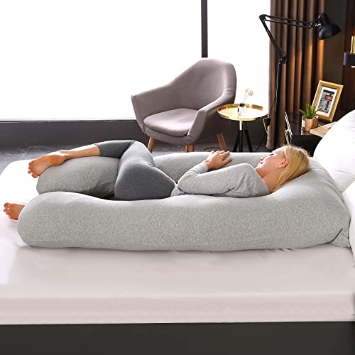 Advwin Maternity Pregnancy Pillow, Full Body S-Shaped for Back, Legs, Neck, Hips, Breathable and Skin-Friendly Nursing with Removable Cover
