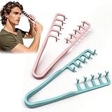 2 Pcs Texture Comb — Voluminous Wide-Toothed Hair Comb, Apparatus Maximum Lift Roots Volume Tool, Barber Wide Fine-Toothed Dual-Purpose Set, ABS Plastic with Textured Grip Tool for Men (Green+Pink)