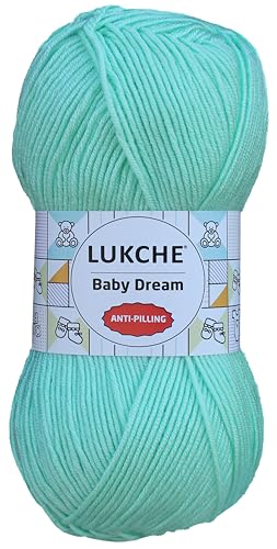 Image of Baby Dream Soft Yarn - 100% Acrylic, Premium Anti-Pilling, 3.5 oz (100g), 273 yds - Soft Yarn for Crochet and Knitting Projects (Mint Green)