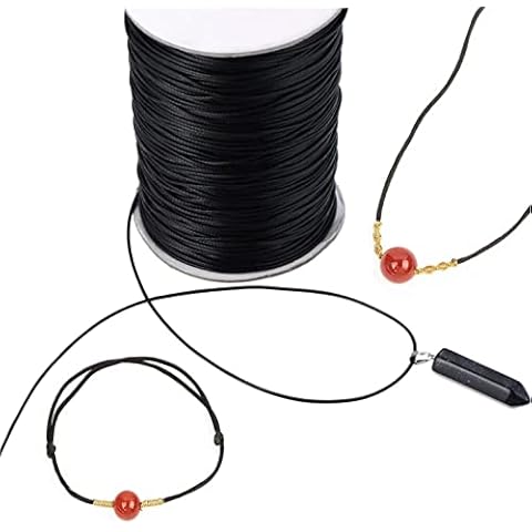 1.5mm/ 100 Yards Black Nylon Rope Weave Bracelet Making Lift Shade Cord ， Blind Shade Mini Blind Cord Replacement String for Braided Necklaces,Gardening Plant and Crafts，Wind Chime Rope Replacement Cover
