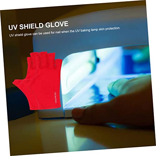 FRCOLOR 2 Pares De Luvas De Unhas Profissional De Lâmpada De Unhas Luvas Sem Dedos Luvas De LED Luva