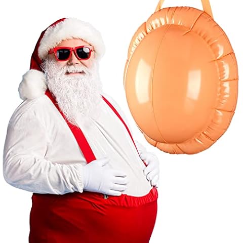 Christmas Inflatable Belly Santa Inflatable Big Belly with Attached Strap Xmas Pregnant Woman Fake Belly for Fancy Dress Halloween Costume Accessories Cover