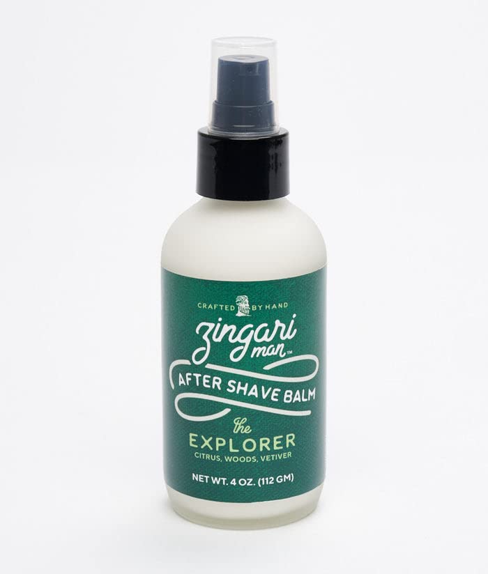 Zingari Man After Shave Balm - The Explorer - Post Shave Care Treatment, Aftershave Lotion Cream for Men - Hydrate, Soften, Soothe Irritated Skin, Razor Bumps on Face, Prevent Breakouts, 4oz