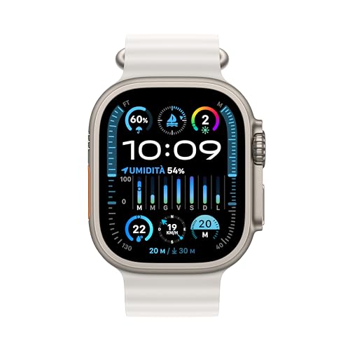 Apple Watch Ultra 2 [GPS + Cellular, 49MM] Titangehäuse mit Ocean Armband Weiß - One Size (Generalüberholt) – Ansicht 2