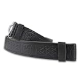 UMAM Men's Kilt Belt – 100% Leather with Embossed Celtic Designs, Adjustable Velcro Liner, Scottish Highland Kilts Belt