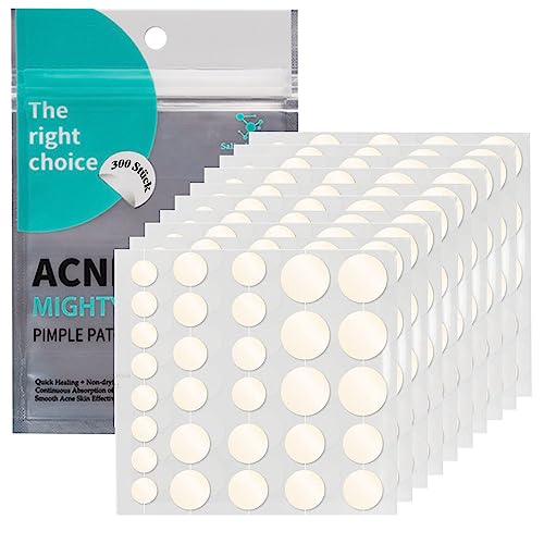 Zebrlan 300 Parches Para Granos, Pimple Patches Parches Hidrocoloides Invisibles Para Antiacné Parches Para Granos Absorbentes Contra el Acné Enriquecido Con Aceite De Té Y Ácido Salicílico