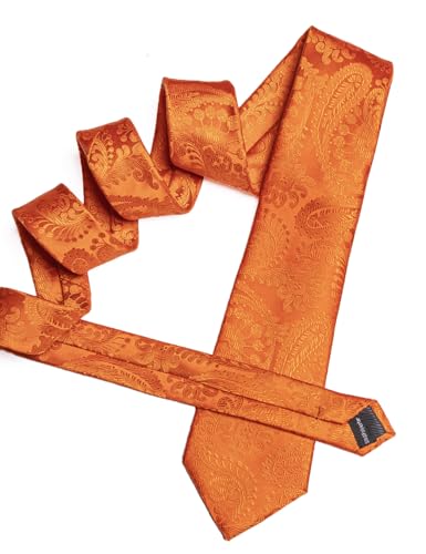 Image of YOHOWA Mens Ties Set Wedding Paisley Neckties with Handkerchief Cufflinks Formal Business