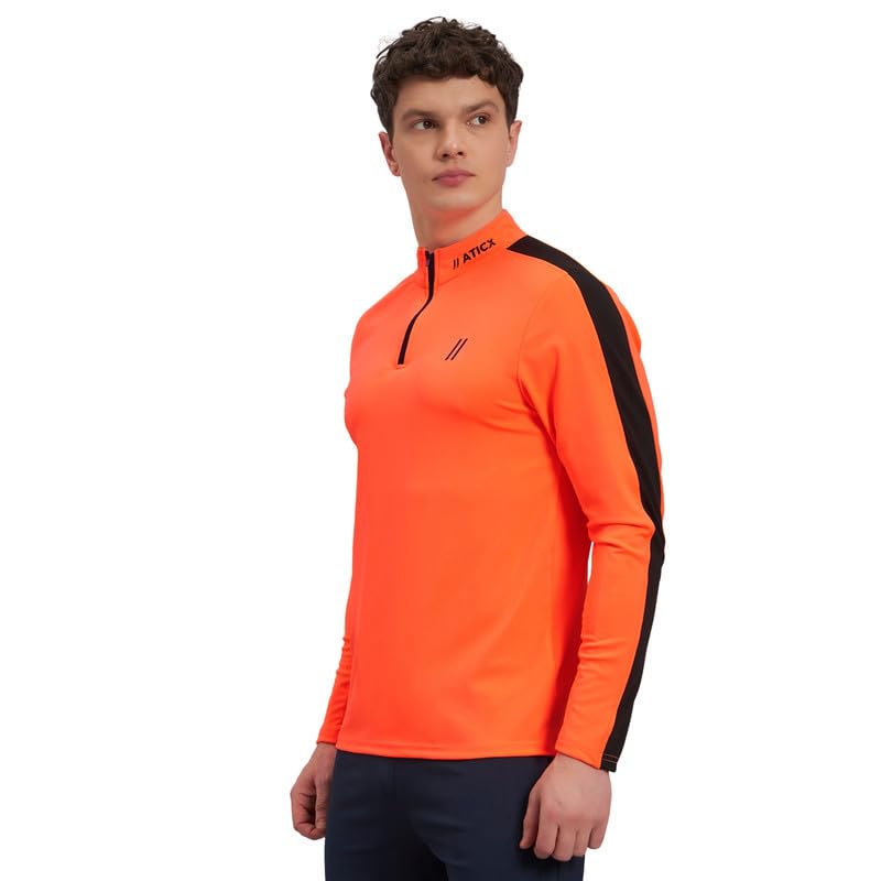 Image of ATICX Polyester Full Sleeve Compression High Turtle Neck Sports Jersey T Shirt for Men - Quick Dry Fit Gym Workout Top for Running, Swimming, Training, Cycling, Football, Badminton