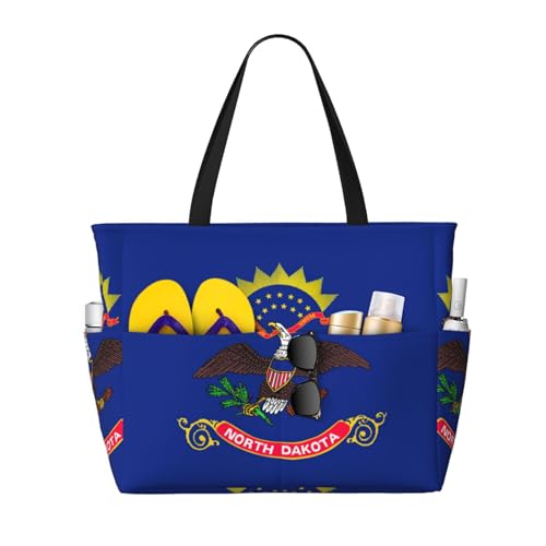 Sac à main décontracté grand format de style unique avec imprimé élégant du Dakota du Nord