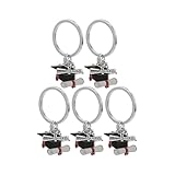 LUOZZY 5 Pcs Graduation Cap Keychain Mini Bachelor Hat Souvenir Keyring for Students Grad Season Party Favor Decorations