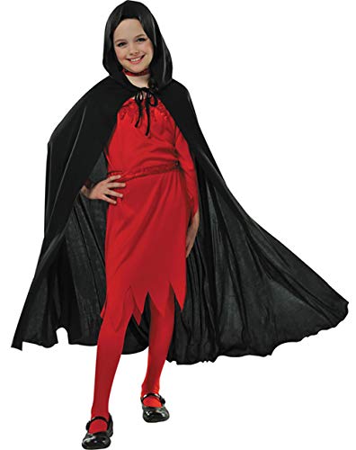 Shmily Girl Capa con Capucha Terciopelo Disfraz de Halloween para Mujeres Hombres Halloween Fiesta Disfraces Negro. (Niños, Negro 125 CM)