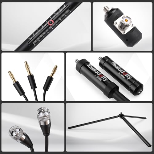 Antena RF portátil HF-010 Radioddity de aluminio anodizado duradero 3