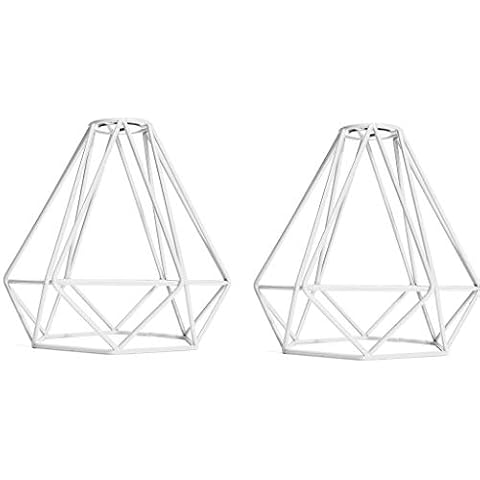 Tubayia 2 Stück Diamant Form Metall Deckenleuchte Käfig Lampenschirme Cover