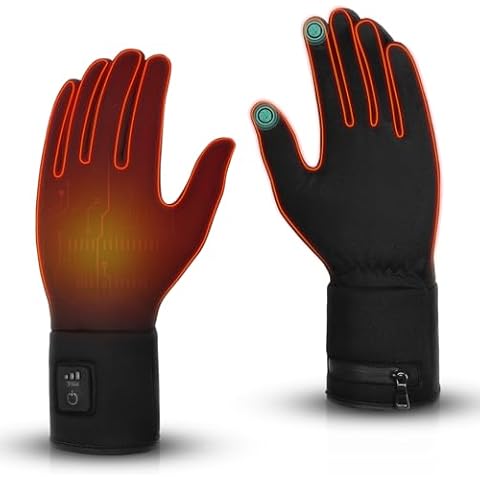 V.Step Heated Glove Liners, Heated Gloves for Men Women Rechargeable Battery Electric Gloves Thermal Gloves Hand Warmer for Motorcycle, Work, Hunting, Ski XL Cover