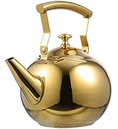 DOITOOL Chaleira de chá resistente, fogão, assobio, chaleira de aço inoxidável, bule de chá para fogão...