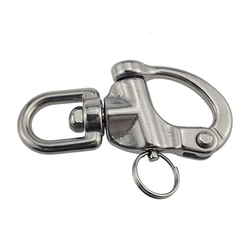 image for keehui Pair 3-1/2inches Swivel Eye Snap Shackle Quick Release Bail Rig