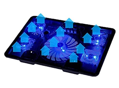 Support de refroidissement pour ordinateur portable 10-17 pouces avec 5 ventilateurs et 2 ports USB