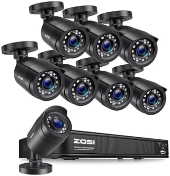 Aazon.co : ZOSI H.265 Full 1080p Hoe Security Caera Syste Outdoor
