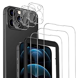 MSOVAEU Schutzfolie kompatibel mit iPhone 13 Pro Max, 3 Stück Panzerglas und 3 Stück Kamera Panzerglas, 9H Hartglas Anti-Staub Displayfolie.