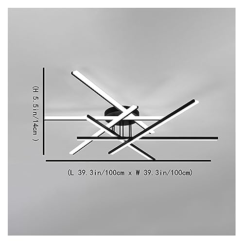 Plafonnier Spoutnik moderne LED 72W noir à intensité variable