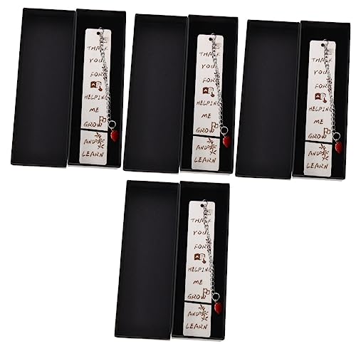 Marque-pages acier étudiant lot de 4 sets de lecture avec boîte cadeau