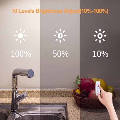 Image of Hoteon Under Cabinet Light, 40cm /16inch USB Batten Light with 3 Color Modes | 3000K /4000K /6000K Color Temprature Adjustable, 10 Brightness Levels, LED Tube Light for Wardrobe, Cabinet, Bookshelf, Desk