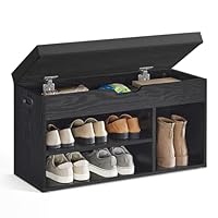 Scarpiera Panca VASAGLE Con Cuscino - 3 Scomparti, Bianco E Grigio, Portata 136 Kg - Foto 6