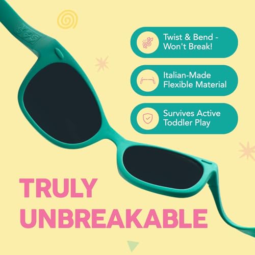 ROSHAMBO Unbreakable Square Sunglasses - Italian Made Polarized - BPA Free with Strap + Accessories - USA Assembled3