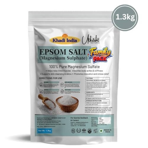 Image of Pure Epsom Salt for Bath Soak & Foot Soak | Magnesium Sulfate Crystals for Muscle Relaxation, Body Detox & Skin Care (Epsom Salt - 1.3KG)