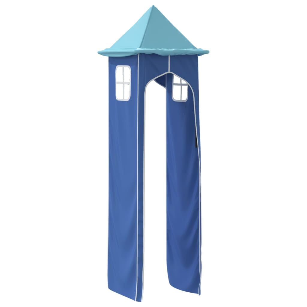 vidaXL Vorhänge Set für Hochbett Spielbett Kinderbett, Bettvorhang mit Turm, Blau Polyester
