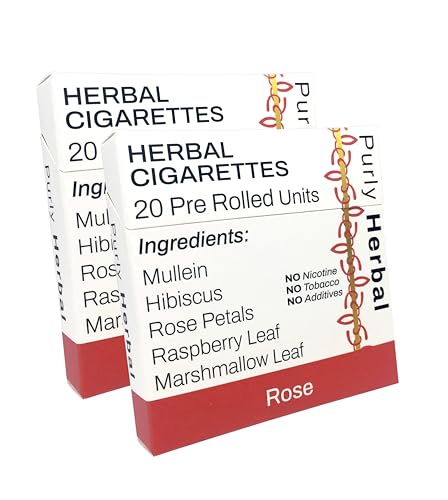 Herbal Cigarettes | Rose | 40 Herbal Cigarettes | Tobacco & Nicotine Free | Premium Blend