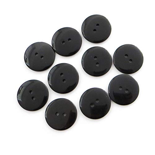 Seeking ROAM Buttons 2 Hole, 1 Inch, Resin, 10 Pieces, Black (Black)