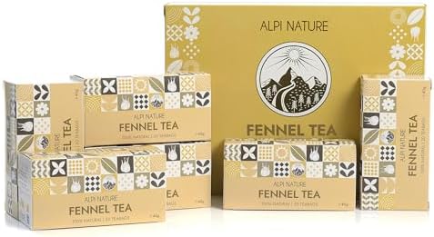 Alpi Nature Té de Hinojo, 120 Bolsitas de Hinojo, 240g, Paquete de 6 x 20 Bolsitas de 2g