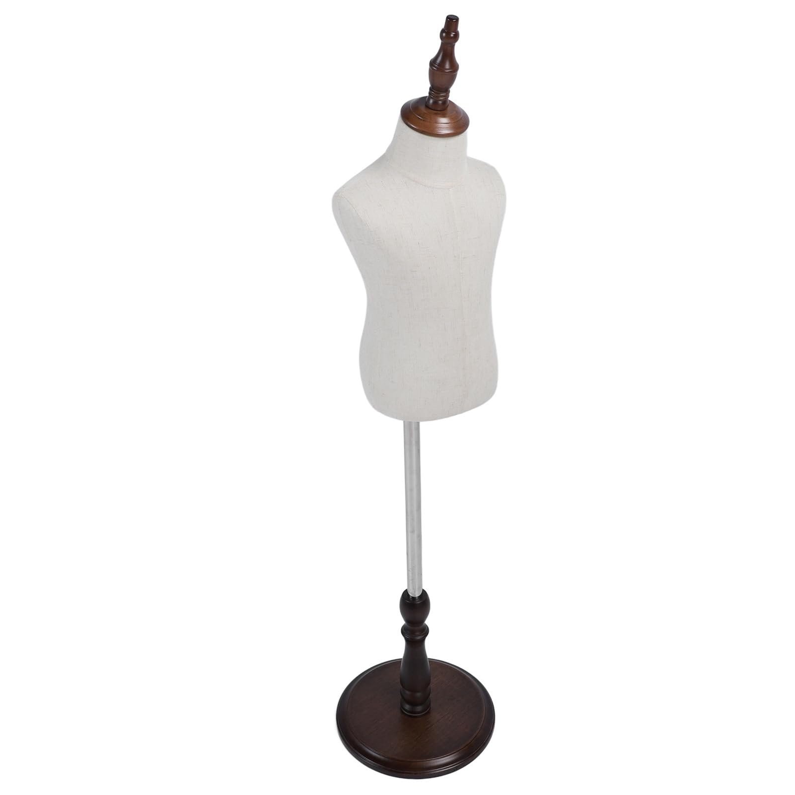 Forma de Vestido para Niños, Cuerpo de maniquí Infantil, Torso de maniquí para Niños con Base de Madera Ajustable para Exhibición de Ropa, Fotografía de (Base de 9,8 Pulgadas con Cabeza de)