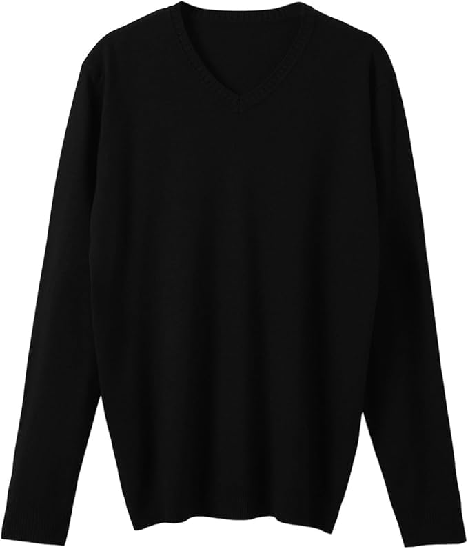 Mywinway Pullover Sweaters for Men Fall V Neck Long Sleeve Causal Lightweight Trendy Knit Sweater Tops Jumper Outerwear4