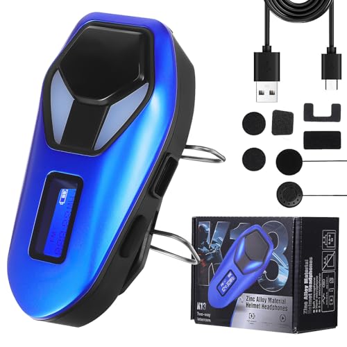 Auriculares inalámbricos de casco ULTECHNOVO en ABS azul para motoristas