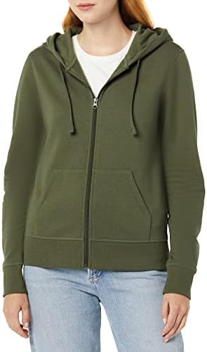 Amazon Essentials Damen Fleece-Hoodie mit durchgehendem Reißverschluss (in Übergröße erhältlich)