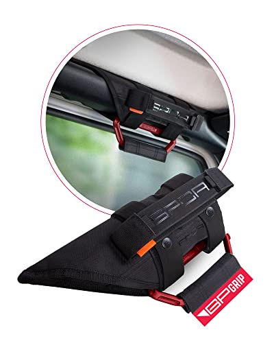 Gpca - Gp Grip Pro, Foldable Patented Aluminum Metal Grab Handles For Wrangler 4Xe, Jl, Jt, Jk, Sport, Sahara, Rubicon And Gladiator 4Dr/2Dr 2007-2023, 2 Packs, Firecracker Red #TOP6