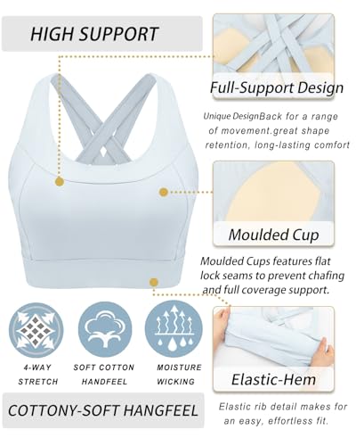 Image of RUNNING GIRL Sports Bra for Women High Support,Strappy Running Supportive High Impact Sports Bras with Sewn in Pads