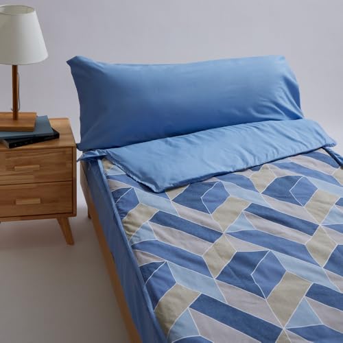 10XDIEZ Funda Saco Ajustable nórdico Ocean (Indigo - Cama de 90cm)