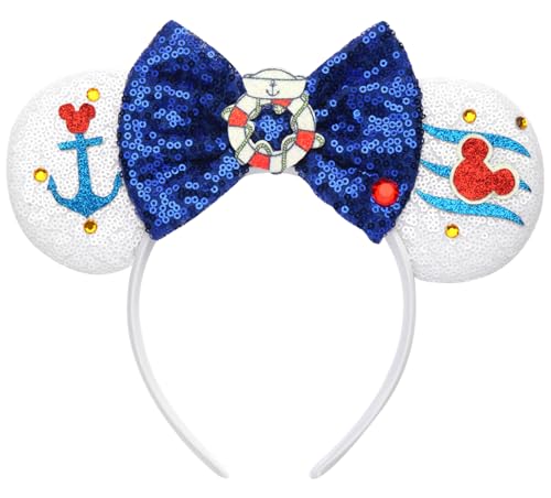 Cruise Mouse Ears Headband – Nautical Theme Ears for Men Women & Adults | Fun Costume Accessory for Cruise Trips,