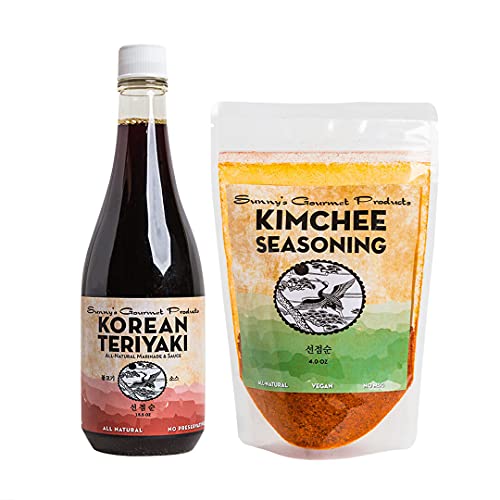 Sunny's Gourmet Korean Kimchee Kit, Includes Kimchee Seasoning and Teriyaki Sauce, All Natural, Vegan, No MSG, 4 oz. / 15.5 oz.